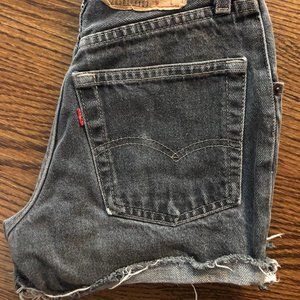 Black High Waisted Cut Off Levi's